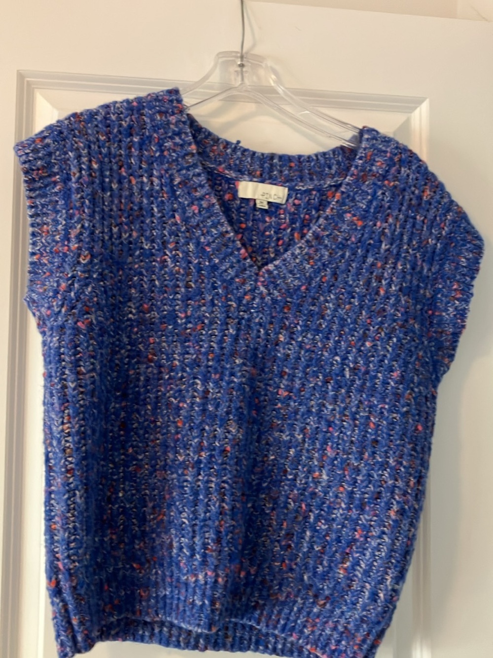 Pinch Blue Speckled V-Neck Knit Sweater Vest